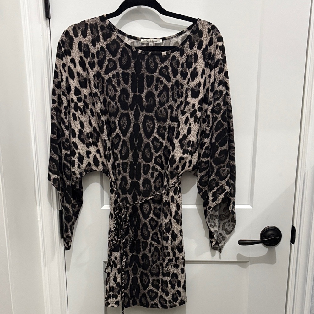 Cielo Black and Tan Leopard Print Top